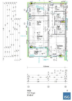 Objekt 2220: 3-Zimmerwohnung in Eberstalzell, Bachstraße 24, Top 9 (inkl. KFZ-Abstellplatz)