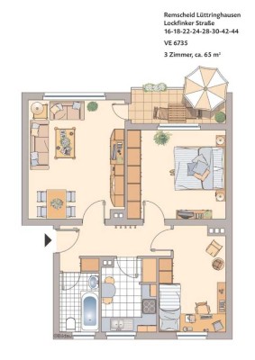 3-Zimmer-Wohnung in Lüttringhausen frei