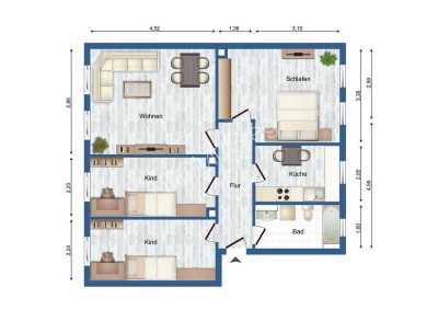 Renovierte 4 Zimmer Wohnung mit EBK in der Waldsiedlung