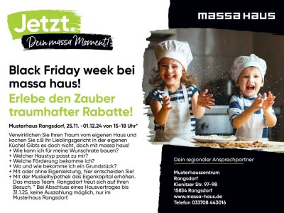 BLACKWEEK BEI MASSAHAUS VOM 25.11.-01.12.2024 in Rangsdorf! 15 - 18 Uhr