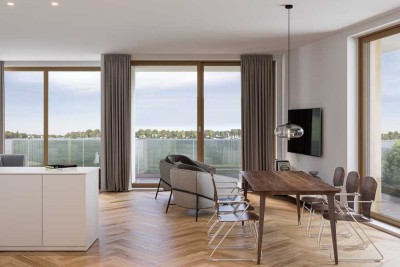 3-Zimmer Garten-Apartment in exklusivem Neubau mit 2 Terrassen und direktem Zugang zum Langen See