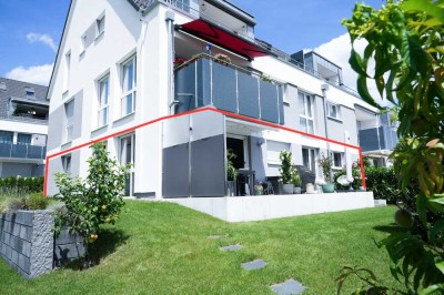 Neuwertige EG-Wohnung mit Terrasse und großem Garten BJ. 2020 inkl. 2 TG-Stellplätze