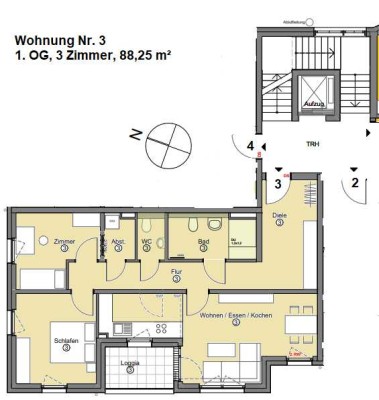 zum Wohlfühlen - 3-Zimmerwohnung mit Loggia