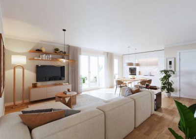 Neubau - KFW 40 (QNG) / Großzügige 1-Zimmer-Wohnung mit Garten