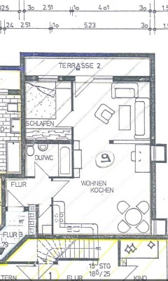 Kernsanierte 2 Zimmer Souterrain Wohnung mit Tiefterrasse und Einbauküche in Rödermark