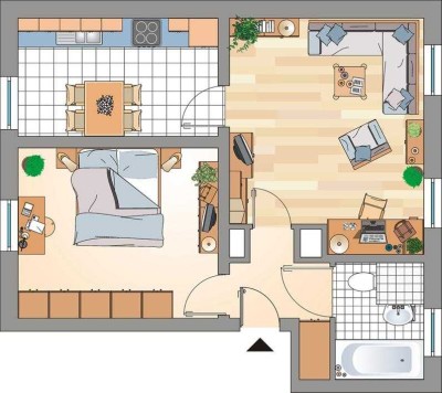 2,5 Zimmer Wohnung im Erdgeschoss mit Wannenbad und frisch gestrichen