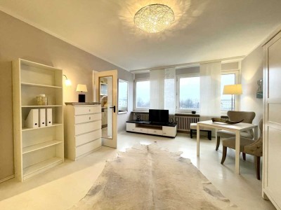 Stilvolle, vollmöblierte Wohnung mit tollem Blick über Essen nahe Rüttenscheider Straße