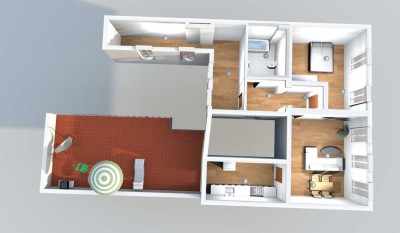 Sanierte 3-Raum-Wohnung mit großer Terrasse