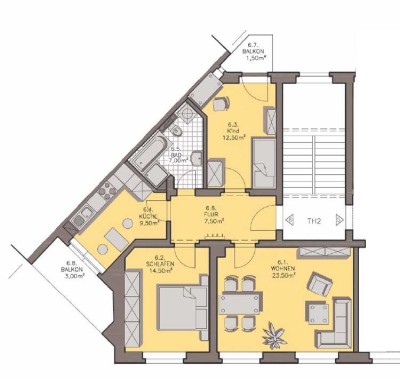 Toller Grundriss, gute Ausstattung! 2 Balkone, Parkett, große Küche in ruhiger, grüner Wohnlage!