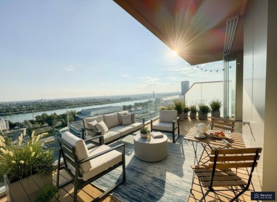 READY TO MOVE IN - VOLLMÖBLIERT - GRÜNBLICK - LUXURIÖSES WOHNEN MIT BLICK ÜBER WIEN - ERSTBEZUG - NEUBAU - HOCHHAUS - WOHNEN IM 20. STOCK - PANORAMA BLICK ÜBER WIEN IN TOP LAGE DES 2.WIENERGEMEINDE BEZIRKES BEZIRKES