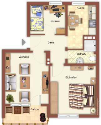 3-Zimmer-Wohnung in Mönchengladbach Hardt