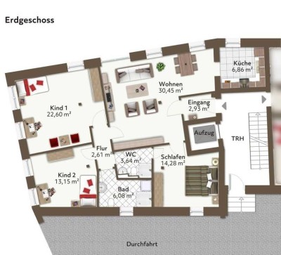 Wunderschöne EG Wohnung im kernsanierten Altbau, WE 1, EG