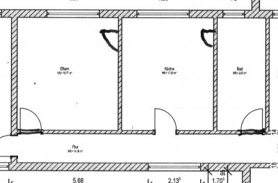 Sanierte 43qm WG mit 20m² Schlafzimmer, Wohnküche und grossem Bad