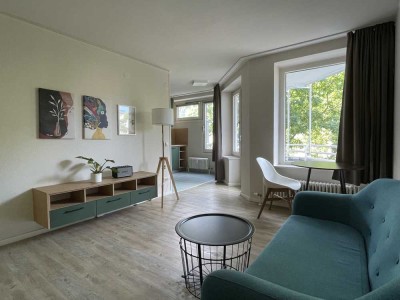 Möblierte 1-Zimmer-Wohnung mit Balkon & Co-Working | All-Inclusive Warmmiete |