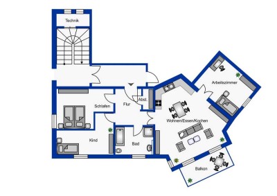 4 - Zimmer-Wohnung mit Balkon