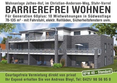 2-Zimmer-Whg. barrierefrei , EG mit Terasse Süd-West Gartenanteil