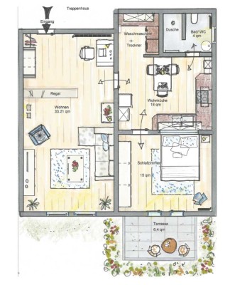 Sonnige, hochwertige 2-Zimmer-Einliegerwohnung für 1-2 Personen
