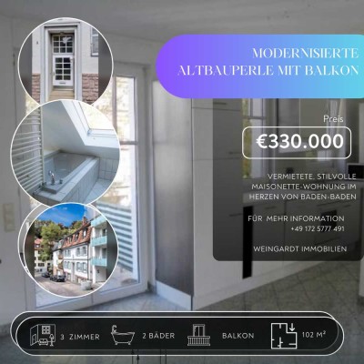 Zentral. Stilvoll. Besonders. Maisonette-Wohnung in bester Lage von Baden-Baden