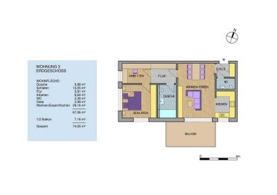 Helle kompakte Wohnung - ideal für Paare oder Singles
