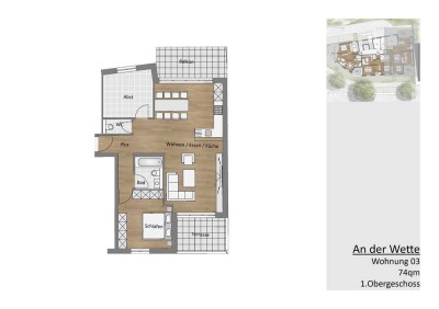 Perfekter Grundriss: 2-Zimmer-Wohnung mit Balkon und Loggia! NEUBAU!