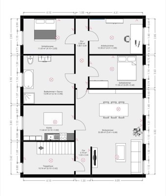 Großzügige 4-Zimmer-Altbauwohnung (100 m²) im 1. OG mit Garten und Sauna – Am Mellensee