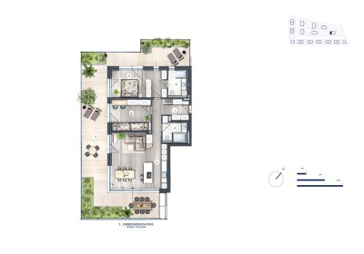 Sensationelle, ruhige Lage: Erstbezug mit Gartenfeeling auf der Terrasse