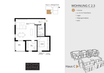 Whg C 2.3. - 3 Zimmer - Obergeschoss mit West-Loggia