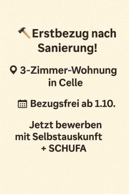 Stilvolle 3-Zimmer-Obergeschosswohnung mit Einbauküche in Celle