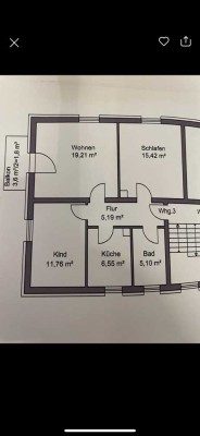 Schöne 3 Zimmer-Wohnung mit Einbauküche ab 1. Mai 2024 zu vermieten