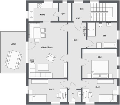 Geräumige 4-Zimmer-Wohnung im 1. OG zentral in Ergolding