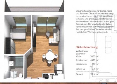 Ansprechende und neuwertige 2-Zimmer-Erdgeschosswohnung mit geh. Innenausstattung mit Balkon