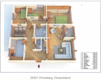 Exklusive, gepflegte 4-Raum-Wohnung mit EBK in Pinneberg
