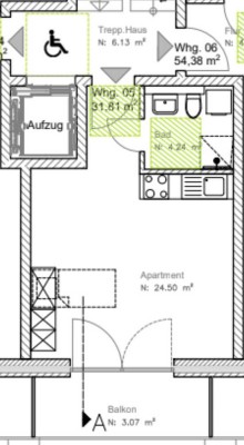 Geschmackvolle 1-Raum-Wohnung