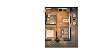 Kapitalanlage: 2 Zimmer, 46 m², Wörgl – Erstbezug mit 14 m² Terrasse, nachhaltiger Holzbau | Barrierefrei, Lift, Photovoltaik