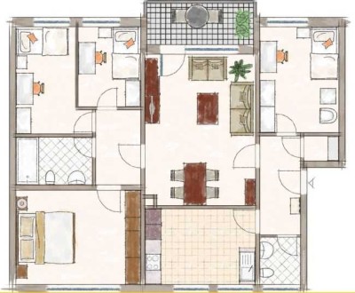 Große 5 Zimmer Wohnung 108m°2 - 1050 Euro Gesamtmiete