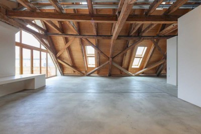 Ganz oben mit Lift! Herrliche Ter., außergewöhnl. Architekten-DG
im Denkmal-AB, auch teilgewerblich