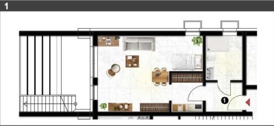 Erstbezug in Rheinnähe! 1 Zi.- Terrassenwohnung ca. 50m², Kellerraum