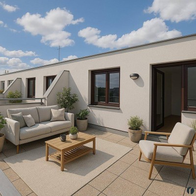 Licht, Luft &amp; Lebensqualität – 2-Zi-Apartment mit 2 uneinsehbaren Terrassen, nahe Donauinsel!