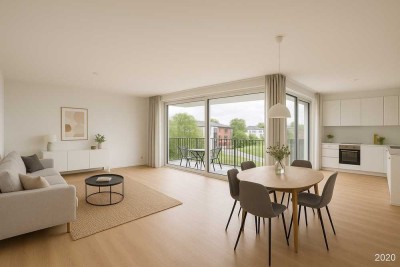 Wohnung auf Erbpachtgrundstück mit viel Platz, Weitblick vom Balkon, barrierefrei und energiesparend