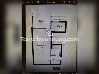 Tauschwohnung: Tausche 1 Zimmer Wohnung am Kolumbusplatz gegen 2 Zimmer