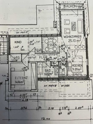 Freundliche 3-Zimmer-DG-Wohnung mit Balkon und Einbauküche in Hatzenbühl