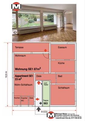 4 Zimmer Wohnung in Trier-Mariahof, 400 qm Garten