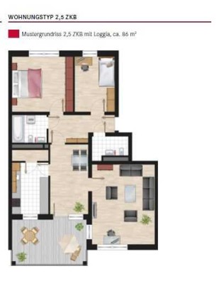 86 m² Wohnung mit Balkon & Tiefgarage – ideal für Paare oder kleine Familien