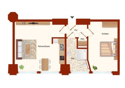 ALTSTADTNAH WOHNEN! Charmante 2 Zimmerwohnung