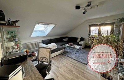 Zentrumsnah: Gemütliche 2 Zimmer Dachgeschosswohnung in Wiesloch (Tageslichtbad, KFZ-Stellplatz)