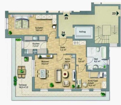 Helle 3-Zimmer Wohnung mit traumhaften Blick