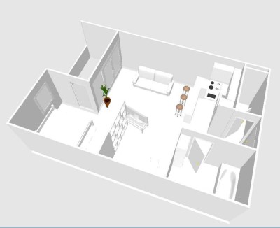 Friedberg Zentrum - Sonniges großes 1-Zimmer Appartment, Südbalkon