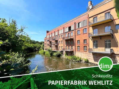 ERSTBEZUG sanierte Papierfabrik | Familienwohnung mit Balkon am Wasser, 2 Bädern, Stellplatz u.v.m.