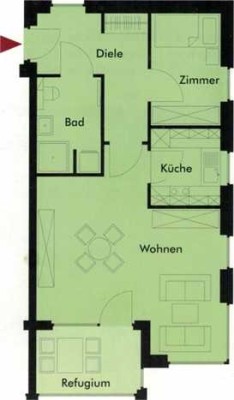 Geschmackvolle, barrierefreie, helle 2 Zimmer-Wohnung zu vermieten