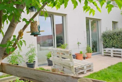 Stylische 2-Zimmer-Wohnung mit Terrasse & Garten in komfortabler Lage auf ehemaligen LGS-Gelände
